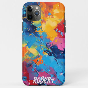Capa Para iPhone 11 Pro Max Paint Splatters Abstrato Art