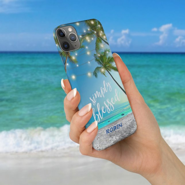 Capa Para iPhone 11 Pro Max Palmeiras abençoadas da praia Tropical Palm Trees  (Criador carregado)