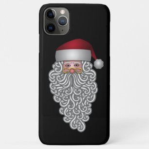Capa Para iPhone 11 Pro Max Papai Noel Festivo com Barba Curva Longa