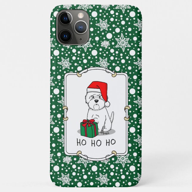 Capa Para iPhone 11 Pro Max Papais noeis de Natal West Highland White Terrier  (Verso)