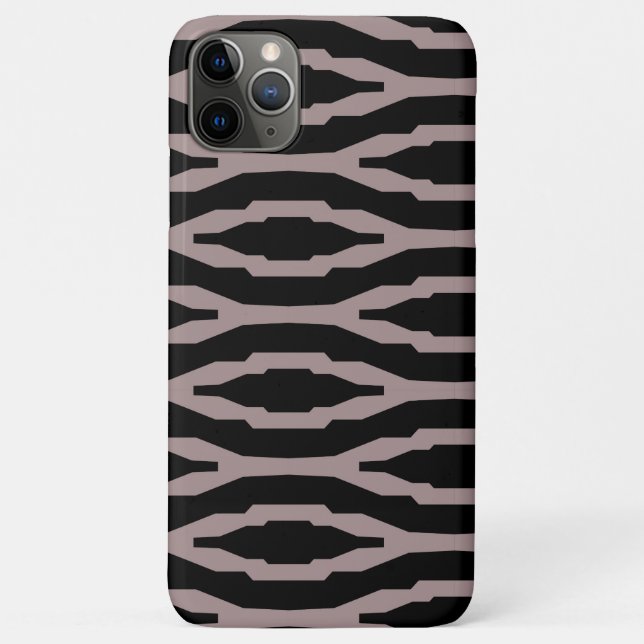 Capa Para iPhone 11 Pro Max Papais noeis Fe Pink & Black Geométrico Moderno (Verso)