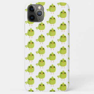 Capa Para iPhone 11 Pro Max Passarinho Verde Fofo Desenho Animado