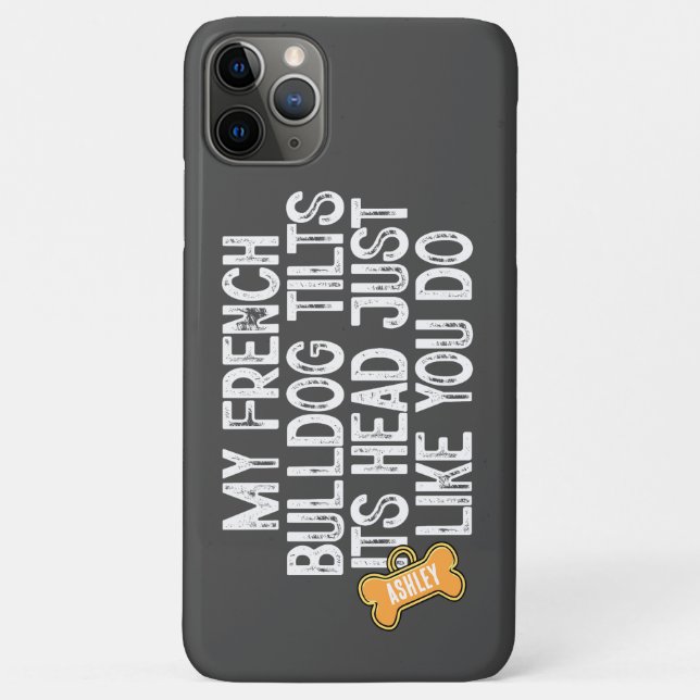 Capa Para iPhone 11 Pro Max Pastor Alemão Inclina a Cabeça de Forma Engraçada  (Verso)