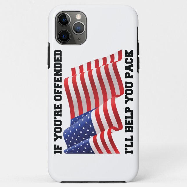Capa Para iPhone 11 Pro Max Patriota Americano (Verso)