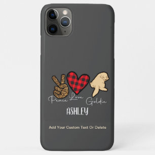 Capa Para iPhone 11 Pro Max Peace Love Boston Terrier Xadrez Cachorro Cujo Cac