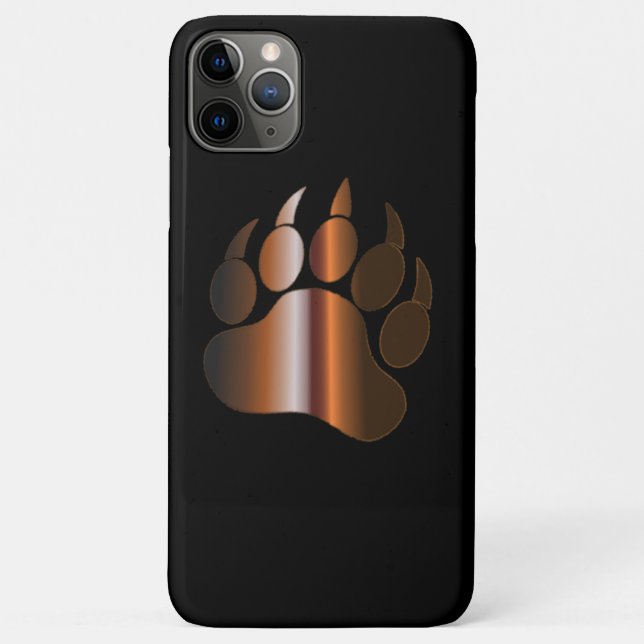 CAPA PARA iPhone 11 PRO MAX PELE DE URSO DE AÇO MARROM (Verso)