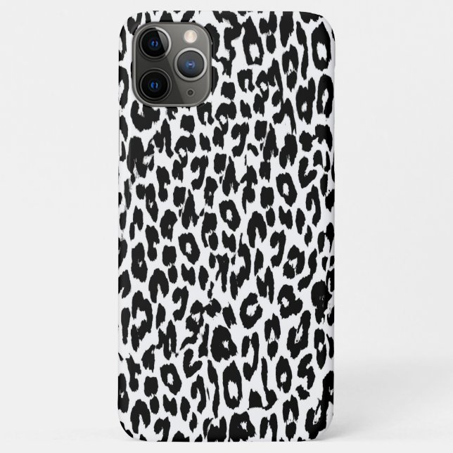 Capa Para iPhone 11 Pro Max Peles com Pele de Impressão de Leopardo Preto (Verso)