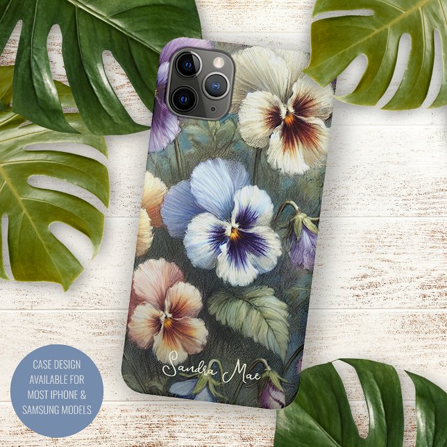 Capa Para iPhone 11 Pro Max Penseiras Elegantes e Sofisticadas Pintura Botânic (Criador carregado)