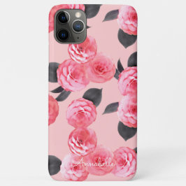 Capa Para iPhone 11 Pro Max Peônias cor-de-rosa