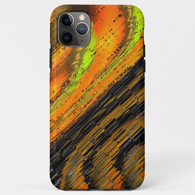 Capa Para iPhone 11 Pro Max Pequeno mosaico amarelado transversal e deformado (Verso)