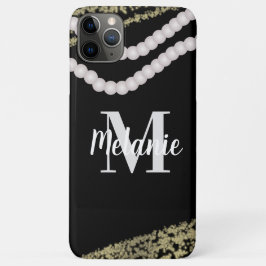 Capa Para iPhone 11 Pro Max Pérolas Modernas e Nome Brilhante
