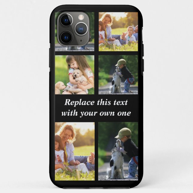 Capa Para iPhone 11 Pro Max Personalizar colagem de fotos e texto Case-Mate iP (Verso)