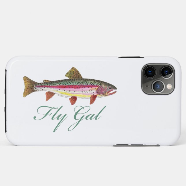 Capa Para iPhone 11 Pro Max Pesca com Mosca de Truta (Verso (horizontal))