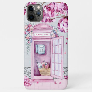 Capa Para iPhone 11 Pro Max Pink Floral Booth Personalizado