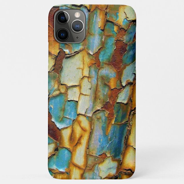 Capa Para iPhone 11 Pro Max Pintura de estilhaçamento azul enferrujada (Verso)