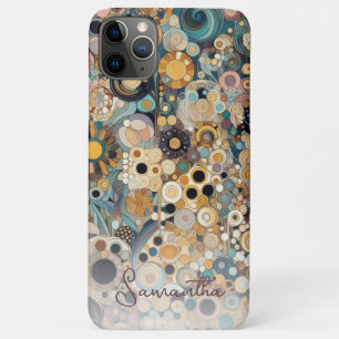 Capa Para iPhone 11 Pro Max Pintura Floral com Estilo de Arte Antiquada