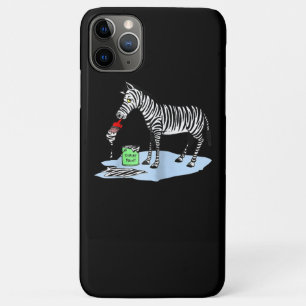 Capa Para iPhone 11 Pro Max Pintura   Pintura de Zebra com Cartoon Engraçado