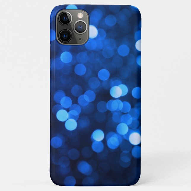 Capa Para iPhone 11 Pro Max Pontos luminosos azuis abstrato (Verso)