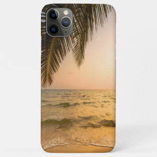 Capa Para iPhone 11 Pro Max Praia Tropical Adorável, Ondas De Palma