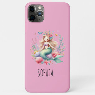 Capa Para iPhone 11 Pro Max Presente de Aniversário de Nome de Sereia Colorida