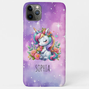 Capa Para iPhone 11 Pro Max Presente de Aniversário Feminino de Unicórnio Colo