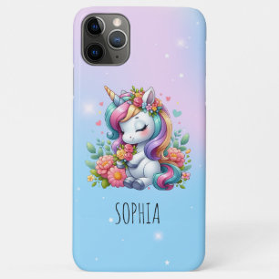 Capa Para iPhone 11 Pro Max Presente de Aniversário Feminino de Unicórnio Colo
