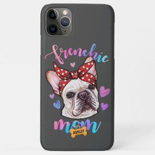 Capa Para iPhone 11 Pro Max Presente de Mãe de Bulldog Francês Aquarela