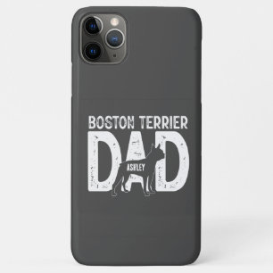 Capa Para iPhone 11 Pro Max Presente do Papai Cachorro Boston Terrier