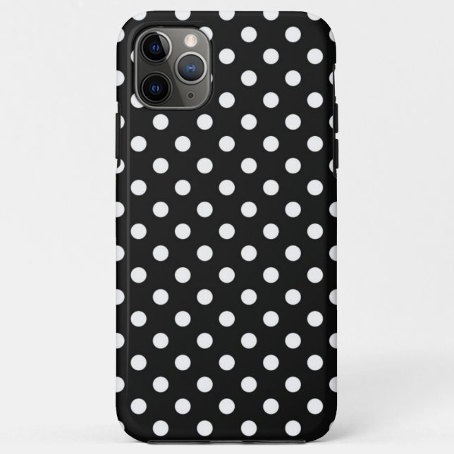 Capa Para iPhone 11 Pro Max Preto com pontos brancos (Verso)