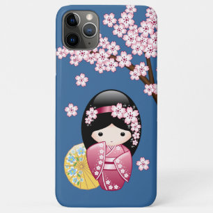Capa Para iPhone 11 Pro Max Primavera Kokeshi Doll - Bonita Mancha Japonesa em