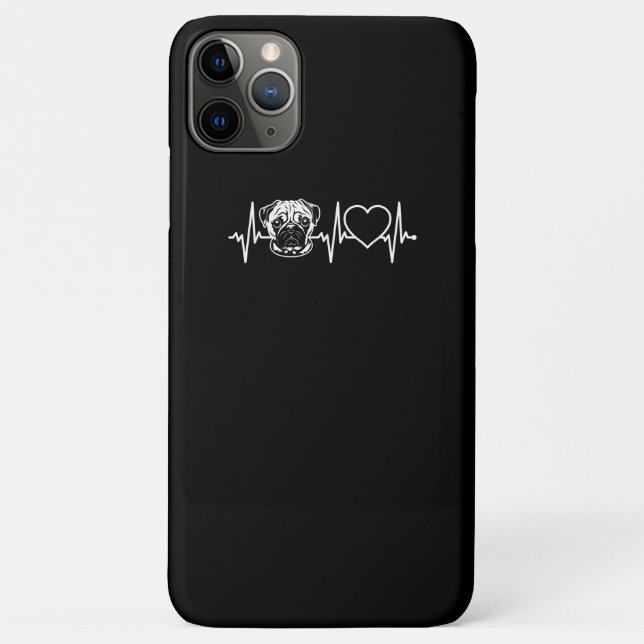 Capa Para iPhone 11 Pro Max Pulsação de Cachorro Cachorro | Cachorro de Amor (Verso)