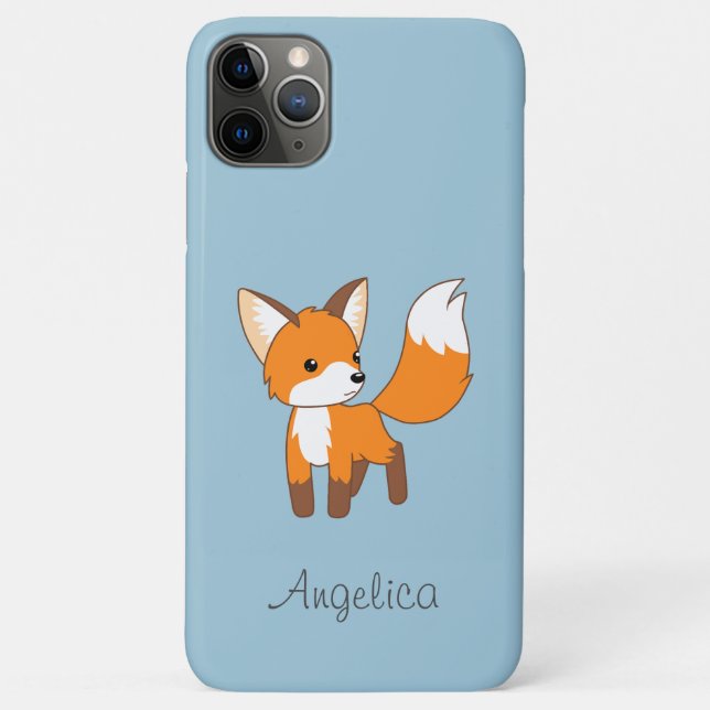 Capa Para iPhone 11 Pro Max Raposa Gelada de Azul (Verso)