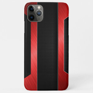 Capa Para iPhone 11 Pro Max Red Metal elegante