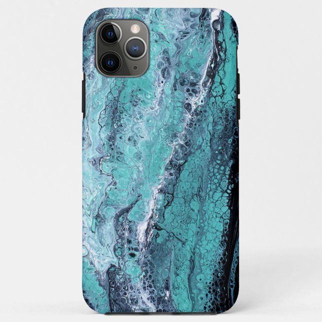 Capa Para iPhone 11 Pro Max Redemoinho Preto Verde (Verso)