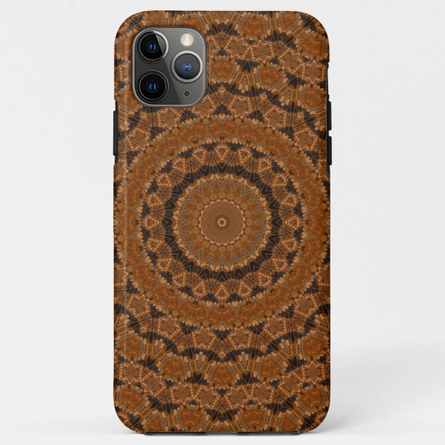 Capa Para iPhone 11 Pro Max Roda Mandala Marrom... (Verso)