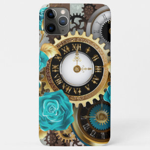 Capa Para iPhone 11 Pro Max Rosas de toucador e de turquesa em tiras