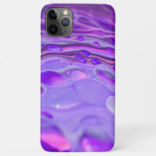 Capa Para iPhone 11 Pro Max Roxo Acrílico Rosa, Mármore de Pintura Fluida