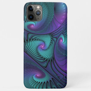 Capa Para iPhone 11 Pro Max Roxo Conhece Arte Fractal Abstrato moderna Turques