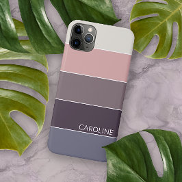 Capa Para iPhone 11 Pro Max Roxo Violeta Bege Rosa Listras Arte