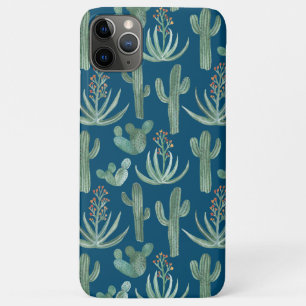 Capa Para iPhone 11 Pro Max Saguaro Cactus Desert Aloe Watercolor