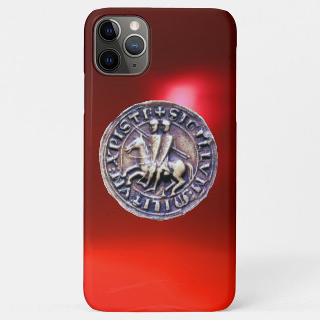 Capa Para iPhone 11 Pro Max SELO DO MODELO KNIGHTS vermelho (Verso)