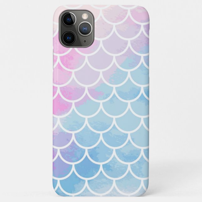 Capa Para iPhone 11 Pro Max Sereia Dimensiona A Tendência Do Ombre De Aquarela (Verso)