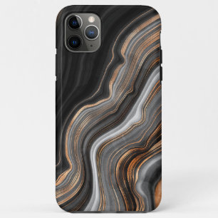 Capa Para iPhone 11 Pro Max Sereia Preta Dourada Tendência Elegante Agato de M