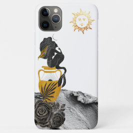 Capa Para iPhone 11 Pro Max *~* Sereia Sol Místico Dourado Luna