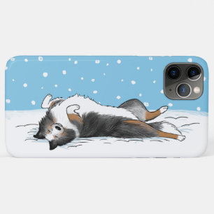 Capa Para iPhone 11 Pro Max Shetland Sheepdog Blue Merle Sheltie Dog Holiday