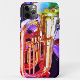Capa Para iPhone 11 Pro Max Shiny Tuba Reflete Banda de latão