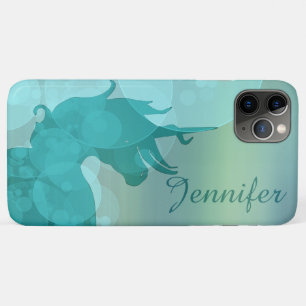 Capa Para iPhone 11 Pro Max Silhueta de Unicorn Flutuante L (com bolhas de chá