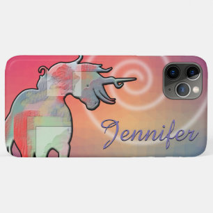 Capa Para iPhone 11 Pro Max Silhueta Unicorn Fluindo (rosa)