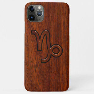 Capa Para iPhone 11 Pro Max Símbolo Capricórnio Zodíaco em Estilo de Grãos