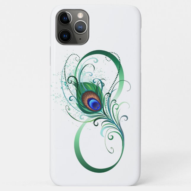 Capa Para iPhone 11 Pro Max Símbolo Infinito com Pavão (Verso)